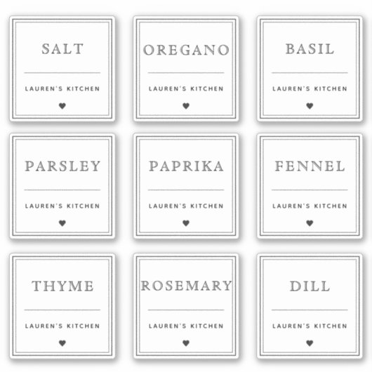 Modern waterdicht keukenetiket sticker (Voorkant)