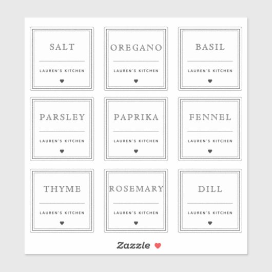 Modern waterdicht keukenetiket sticker (Vel)