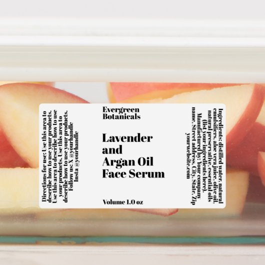 Modern waterdicht wit druppelaar flesje label (Aangebracht)