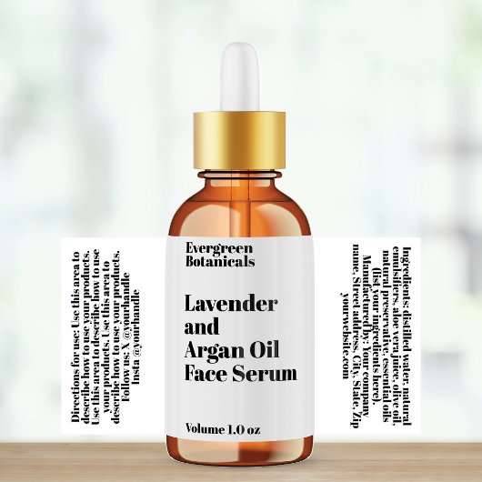 Modern waterdicht wit druppelaar flesje label