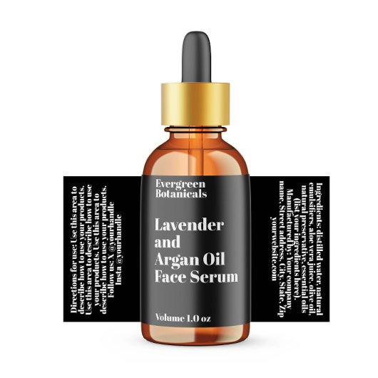 Modern waterdicht zwart druppelflesje label