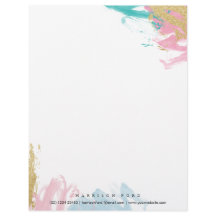 Modern waterkoloeontwerp en elegant briefhoofd,