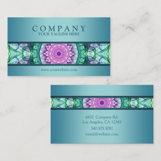 Modern WaterLily mandala - bijgewerkt Visitekaartje (Voorkant / Achterkant)