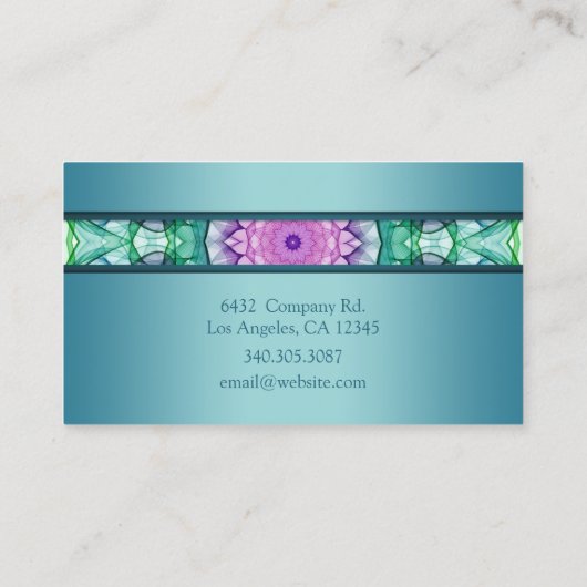 Modern WaterLily mandala - bijgewerkt Visitekaartje (Achterkant)