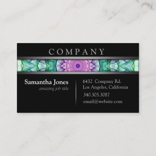 Modern Waterlily Mandala Visitekaartje (Achterkant)