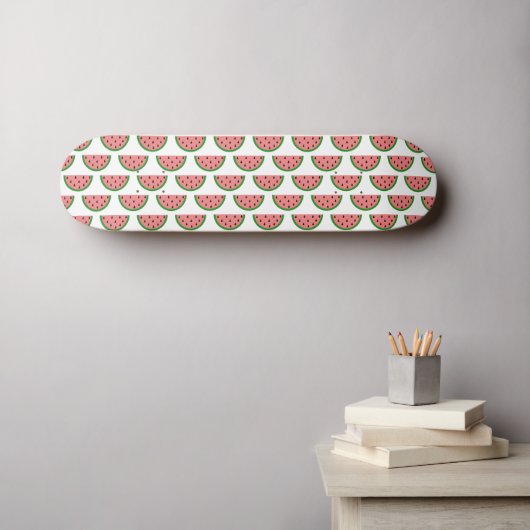 Modern Watermeloen Slice Pattern Persoonlijk Skateboard (Muurkunst (Horizontaal))