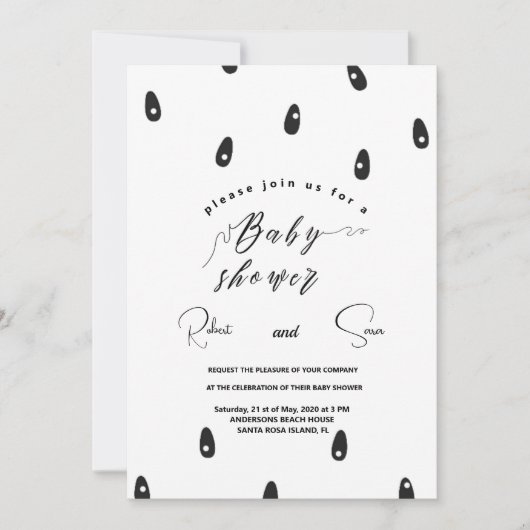 Modern watermeloenpatroon Tuin baby shower Party Kaart (Voorkant)