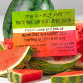 Modern Watermelon Birthday Party Invitation Kaart