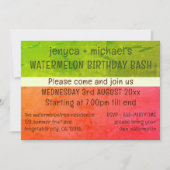 Modern Watermelon Birthday Party Invitation Kaart (Voorkant)