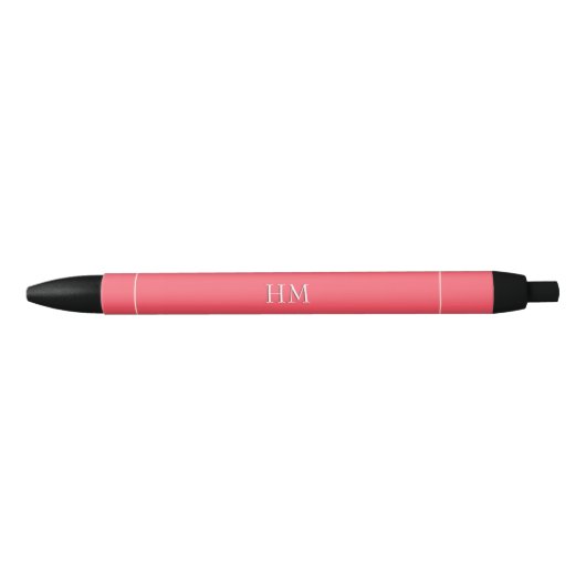 Modern Watermelon Pink Kantoor School Zwarte Inkt Pen (Voorkant)