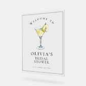 Modern Watermerk Parel Martini Bruidsdouche Bord (Hoek)