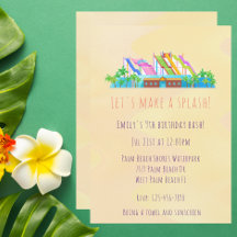 Modern Waterpark Aquapark Waterslides Birthday