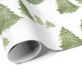 Modern Waterv kleur Dennenenbos Cadeaupapier (Rol Hoek)