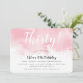MODERN WATERVERF 30e stijlvolle verjaardagsfeestje Kaart (Staand voorkant)