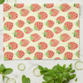 Modern Waterverf aardbeienpatroon Theedoek (Gevouwen)