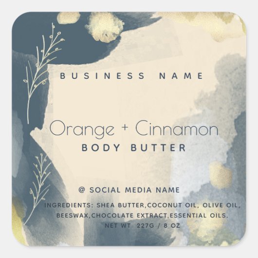 Modern Waterverf abstracte takken product Vierkante Sticker (Voorkant)