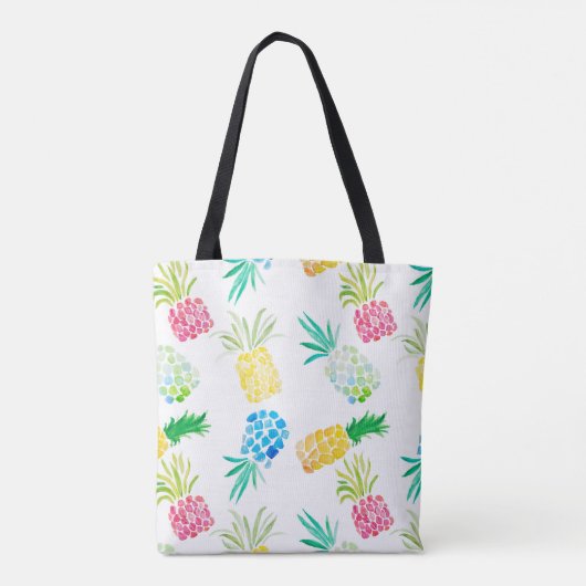 Modern Waterverf: ananasontwerp Tote Bag (Achterkant)