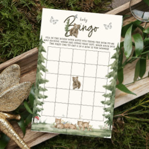 Modern Waterverf Beer Baby shower Bingo spel Flyer