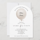 Modern Waterverf Beige Balloon Baby shower Kaart (Voorkant)