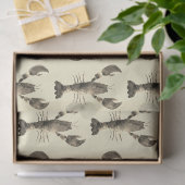Modern Waterverf Beige Cream Lobster Pattern Tissuepapier (Geschenk)