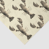 Modern Waterverf Beige Cream Lobster Pattern Tissuepapier (Detail)