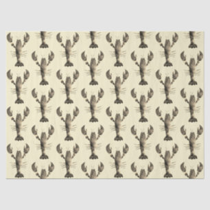 Modern Waterverf Beige Cream Lobster Pattern Tissuepapier