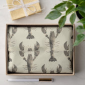 Modern Waterverf Beige Cream Lobster Pattern Tissuepapier (Geschenk)