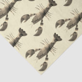 Modern Waterverf Beige Cream Lobster Pattern Tissuepapier (Detail)