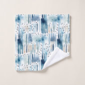Modern Waterverf blauw Abstract patroon Bad Handdoek (Wasdoekje)