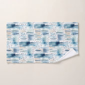 Modern Waterverf blauw Abstract patroon Bad Handdoek (Handdoek)