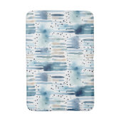 Modern Waterverf blauw Abstract patroon Badmat (Voorkant Verticaal)