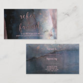 Modern Waterverf Blauw & Roos Goud Verwijs een vri Aanbevelingskaartje (Voorkant / Achterkant)