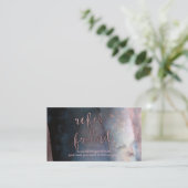 Modern Waterverf Blauw & Roos Goud Verwijs een vri Aanbevelingskaartje (Staand voorkant)