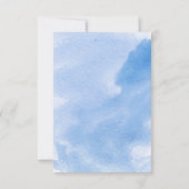 Modern waterverf blauw winterbruiloft RSVP antwoor (Achterkant)