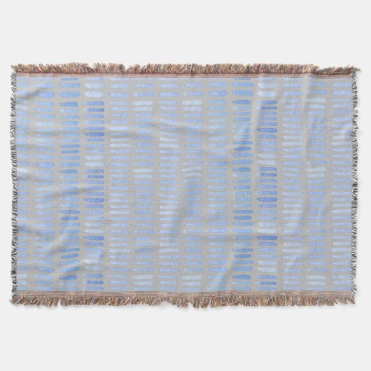 Modern Waterverf blauwe lijnen op grijs Deken (Voorkant)