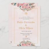 Modern waterverf bloemboeket kaart (Voorkant / Achterkant)