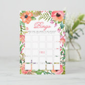 Modern Waterverf Bloemen Vrijgezellenfeest Bingo s Kaart (Staand voorkant)
