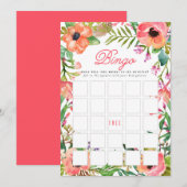 Modern Waterverf Bloemen Vrijgezellenfeest Bingo s Kaart (Voorkant / Achterkant)