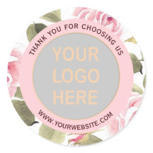 Modern Waterverf Bloemendesign Roze Uw Logo