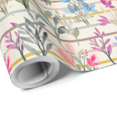 Modern Waterverf bloempatroon Cadeaupapier (Rol Hoek)