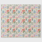 Modern Waterverf bloempatroon Cadeaupapier (Vlak)