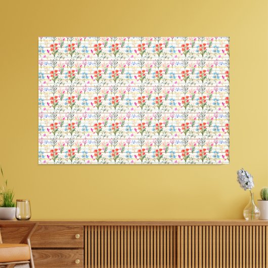 Modern Waterverf bloempatroon Canvas Afdruk (Insitu (Woonkamer))