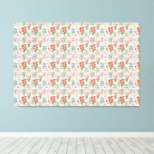 Modern Waterverf bloempatroon Canvas Afdruk (Insitu (Houten vloer))