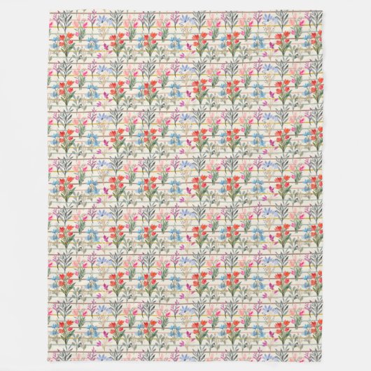 Modern Waterverf bloempatroon Fleece Deken (Voorkant)