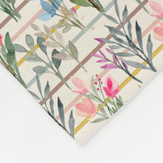 Modern Waterverf bloempatroon Fleece Deken (Hoek)