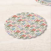 Modern Waterverf bloempatroon Kartonnen Onderzetters (Gekanteld)