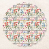 Modern Waterverf bloempatroon Kartonnen Onderzetters (Voorkant)