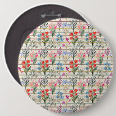 Modern Waterverf bloempatroon Ronde Button 6,0 Cm (Voorkant /achterkant)