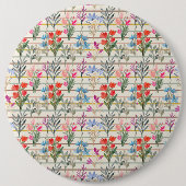 Modern Waterverf bloempatroon Ronde Button 6,0 Cm (Voorkant)