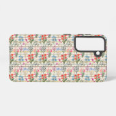 Modern Waterverf bloempatroon Samsung Galaxy Hoesje (Achterkant horizontaal)